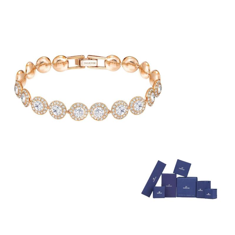 Swarovski Rose Gold tone Plated Bracelets Womens Rose Gold F (One Size Fits All)-Original brand box розового золота