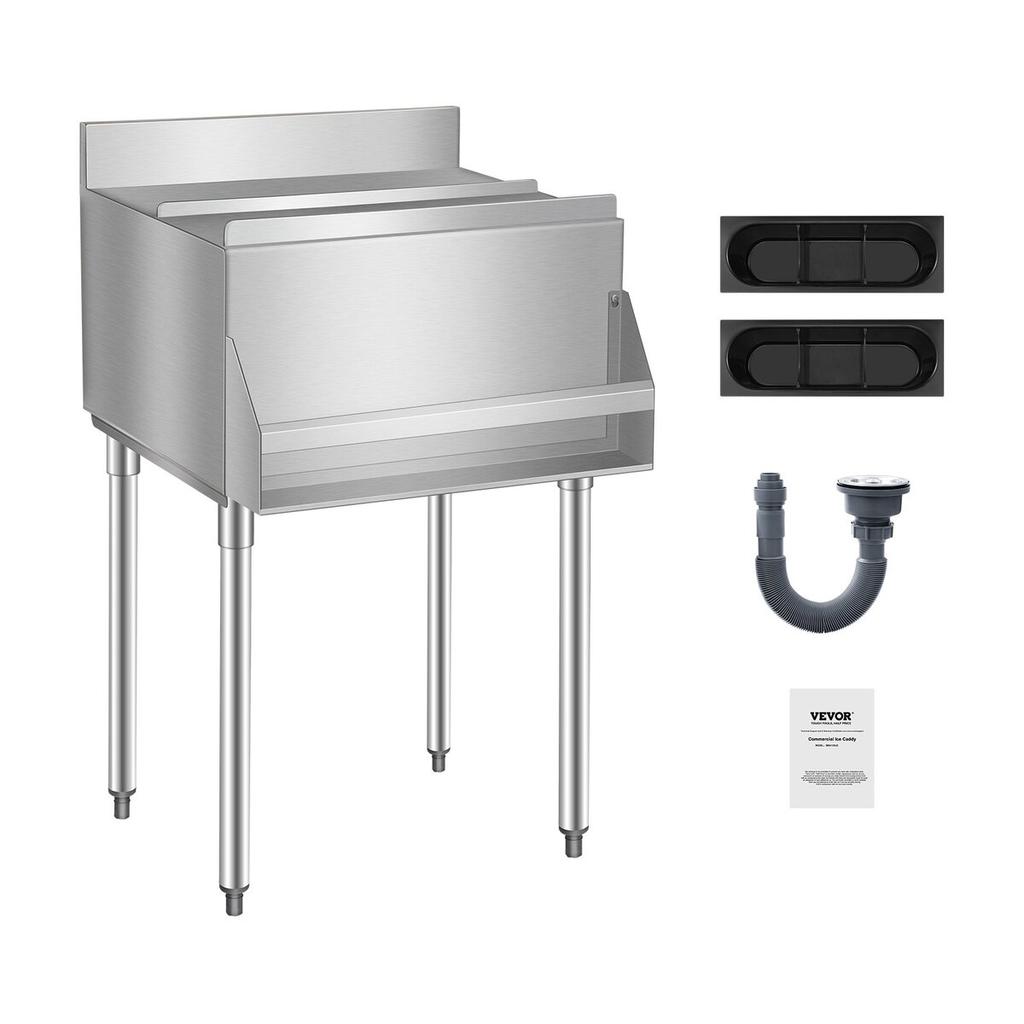 Commercial Ice Bin 61.6 L Underbar Ice Bin with Sliding Lid for Kitchens