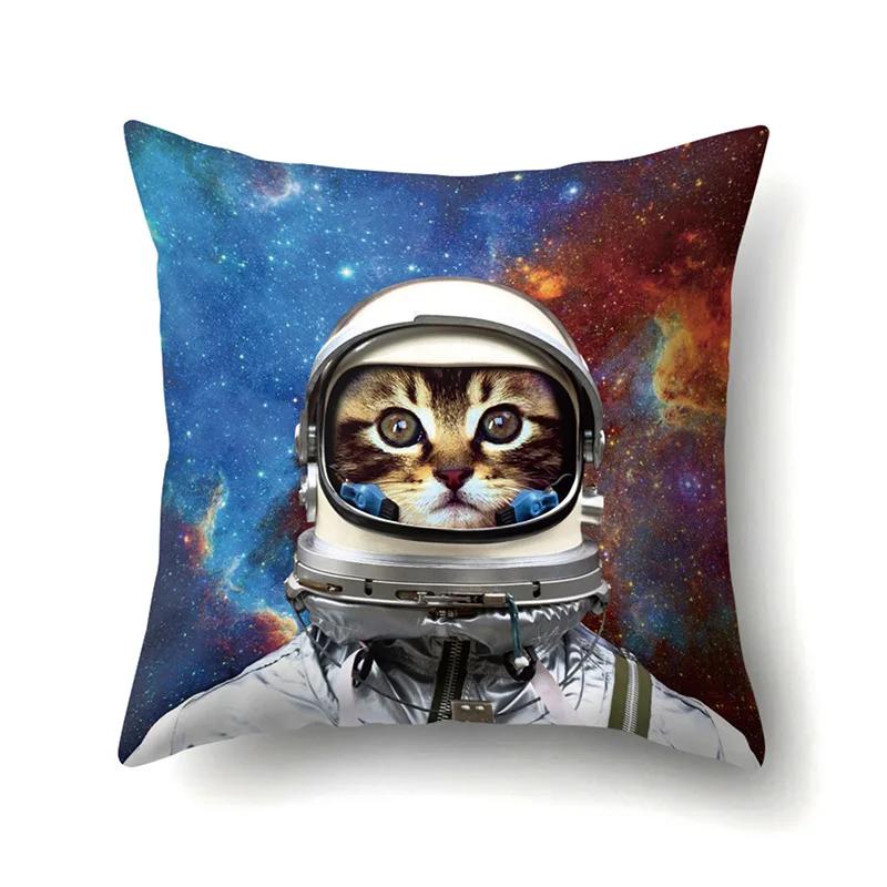 Polyester Überwurfskissenbezug Heimdekoration Überwurfskissen Auto Überwurfskissen Schöner Tier Katze Druck Kissenbezug