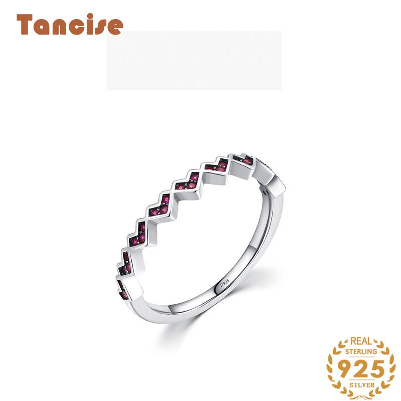 

Tancise Classic стерлингового серебра 925 пробы кольцо с цирконом женские ювелирные изделия свадебное обещание вечерние подарок 5 серебряный