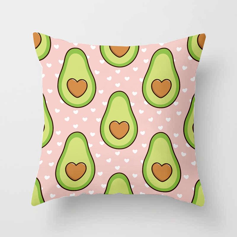Avocado Printed Pattern Cushion Pillowcase For Home Living Room Sofa Car Seat Decoration Throw Pillow 45 * 45Cm