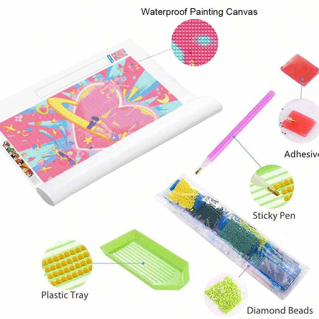 DIY Diamond Art Painting Kit Psychedelic Heart Saturn Space Planet 5D Rhinestone Canvas Wall Decor Gift for Craft Lovers Home Wall Art Decor