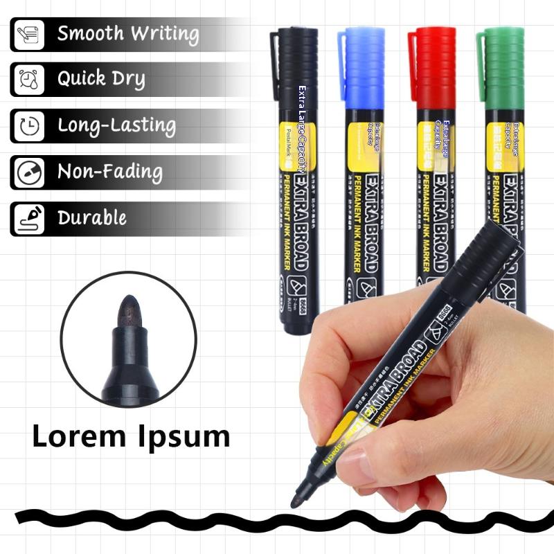 Hot Sale 12pcs Large-Capacity Marker,2-4mm Nib,Permanent Markers,Quick Drying,Logistics Marker Pen Courier Box Marker Pen