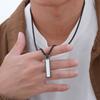 Vertical Pendant Necklace for Men Boys,Stainless Steel Geometric Long Pendant Necklaces,Father Dad Jewelry Gifts