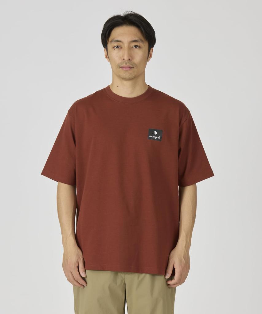 Snow Peak New Standard Square Logo Short Medium T-Shirt NSD-TS-25AU002, Sleeve, Men's/Women's, Yellow,