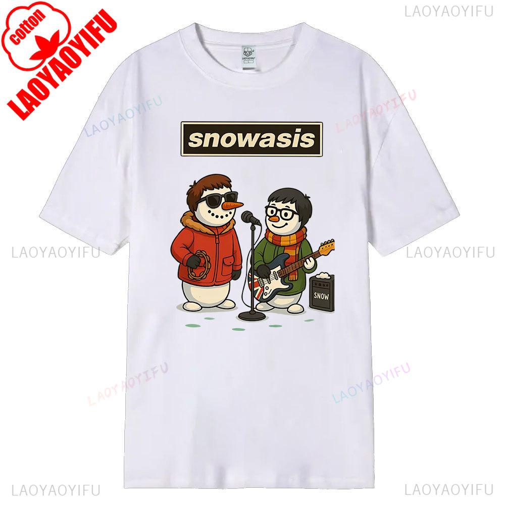 Snowasis Christmas TShirt Funny Snowman Band Shirt Festive Music Lover Tees  Harajuku High Quality Cotton Tops Streetwear