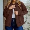 Women's Fashion Casual Plus Size Solid Color Long Sleeve Jacket