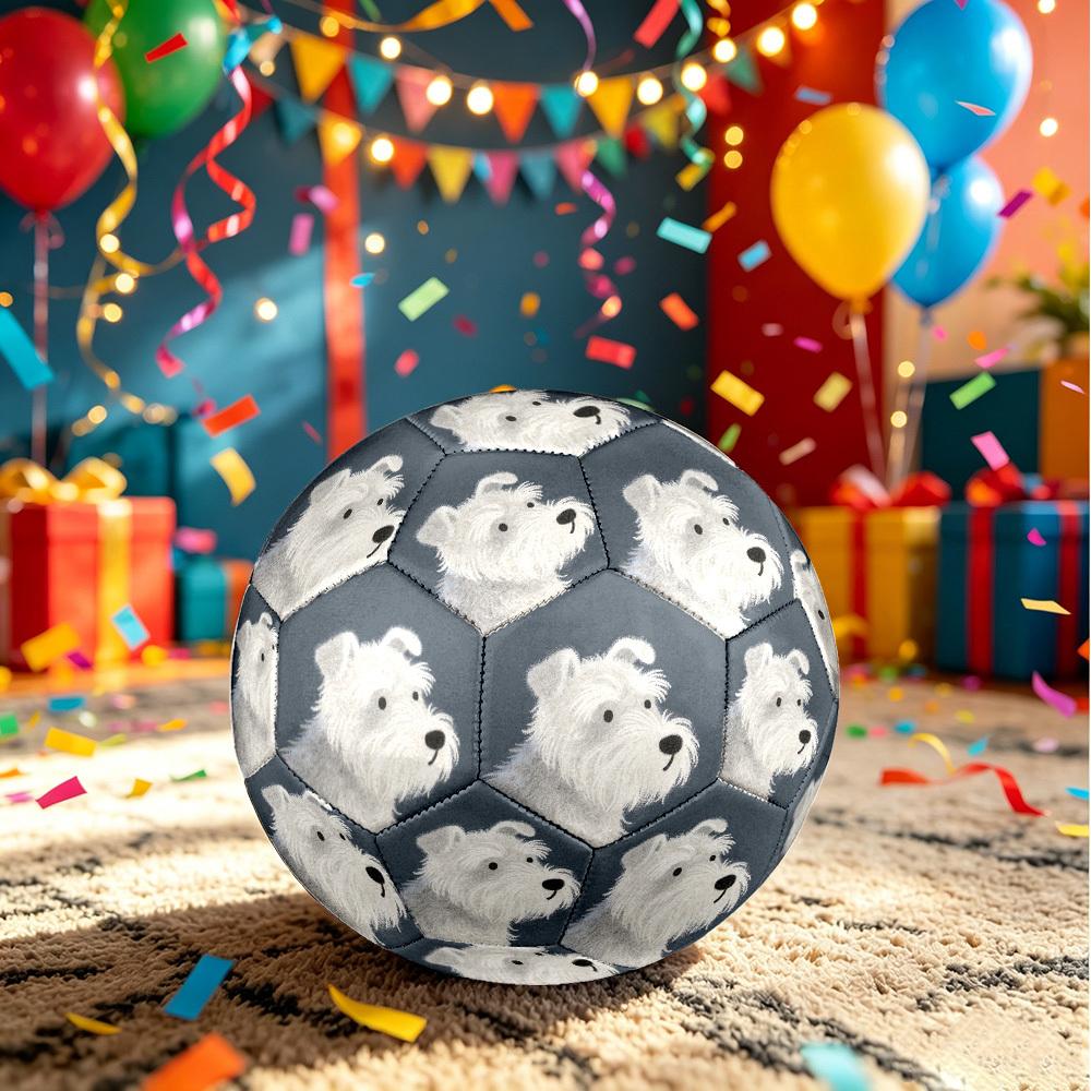 1pc Miniature Schnauzer Portrait Theme Soccer Ball Football, Size 5, Lightweight PVC, Outdoor Training Soccer Ball,Gift c65139
