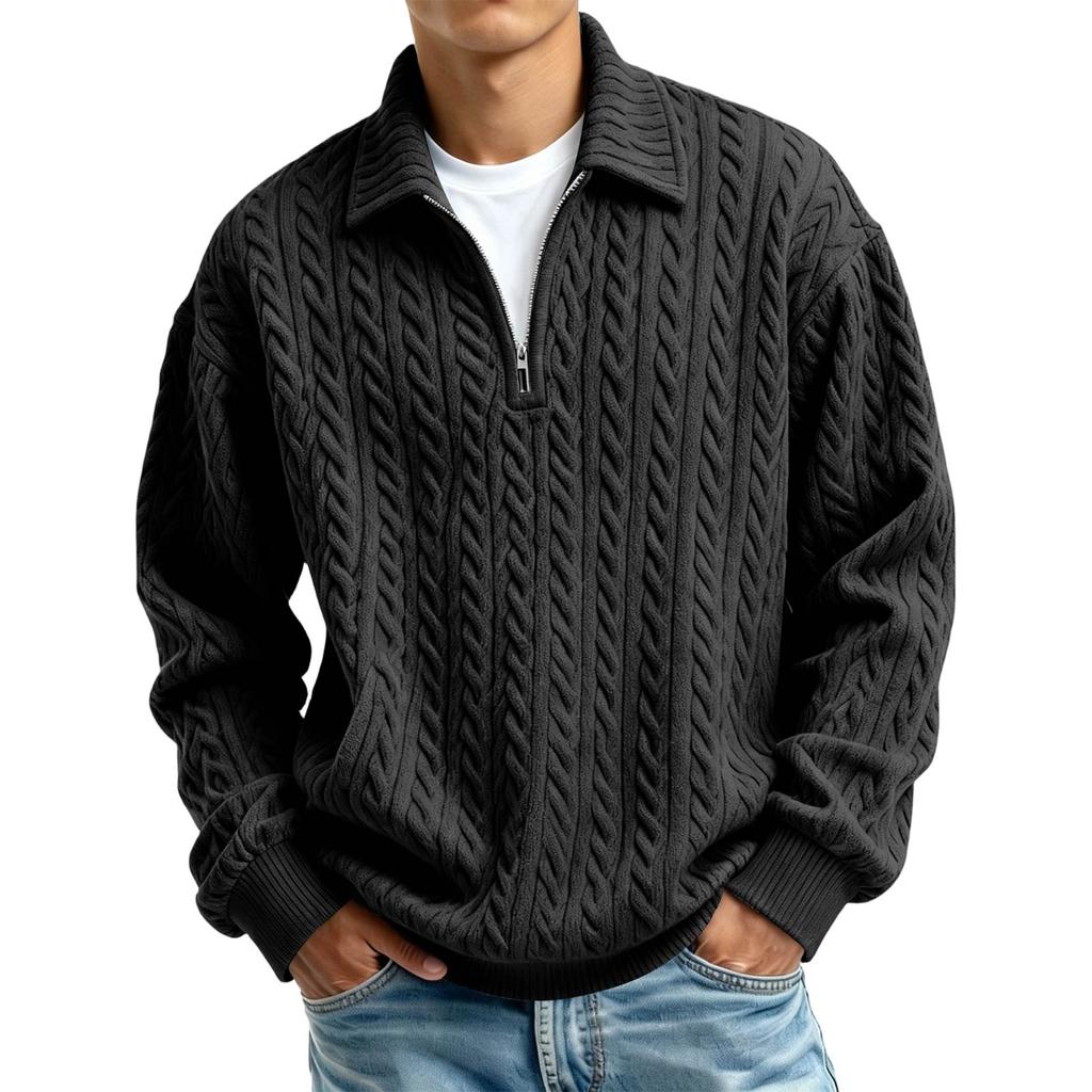 Men's 3D High Neck Half Zip Sweatshirt for Casual Wear