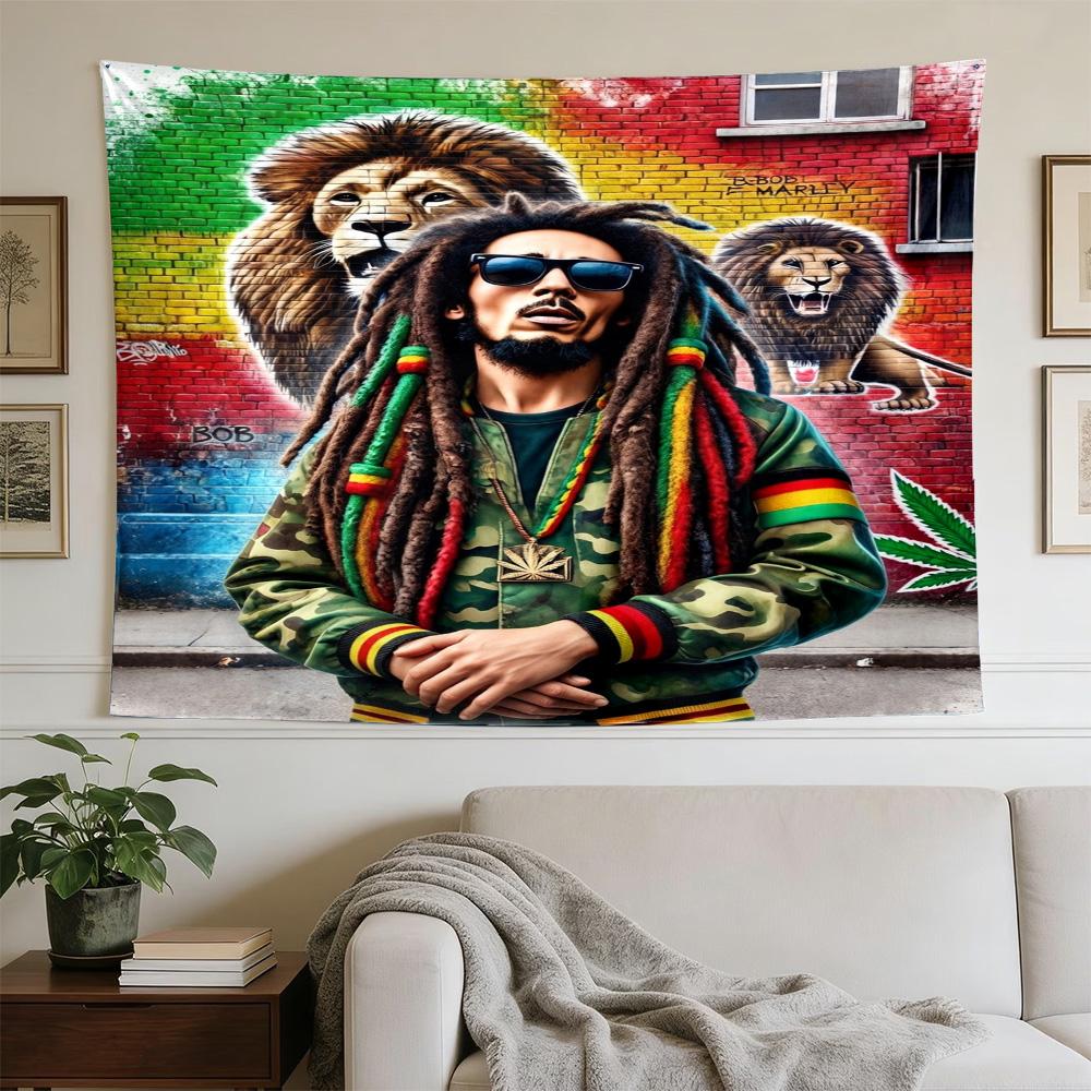 Bob Marley Reggae Music Legend Wall Hanging Decor Tapestry, Perfect Home Decor, Suitable for Dorm, Living Room, Parties