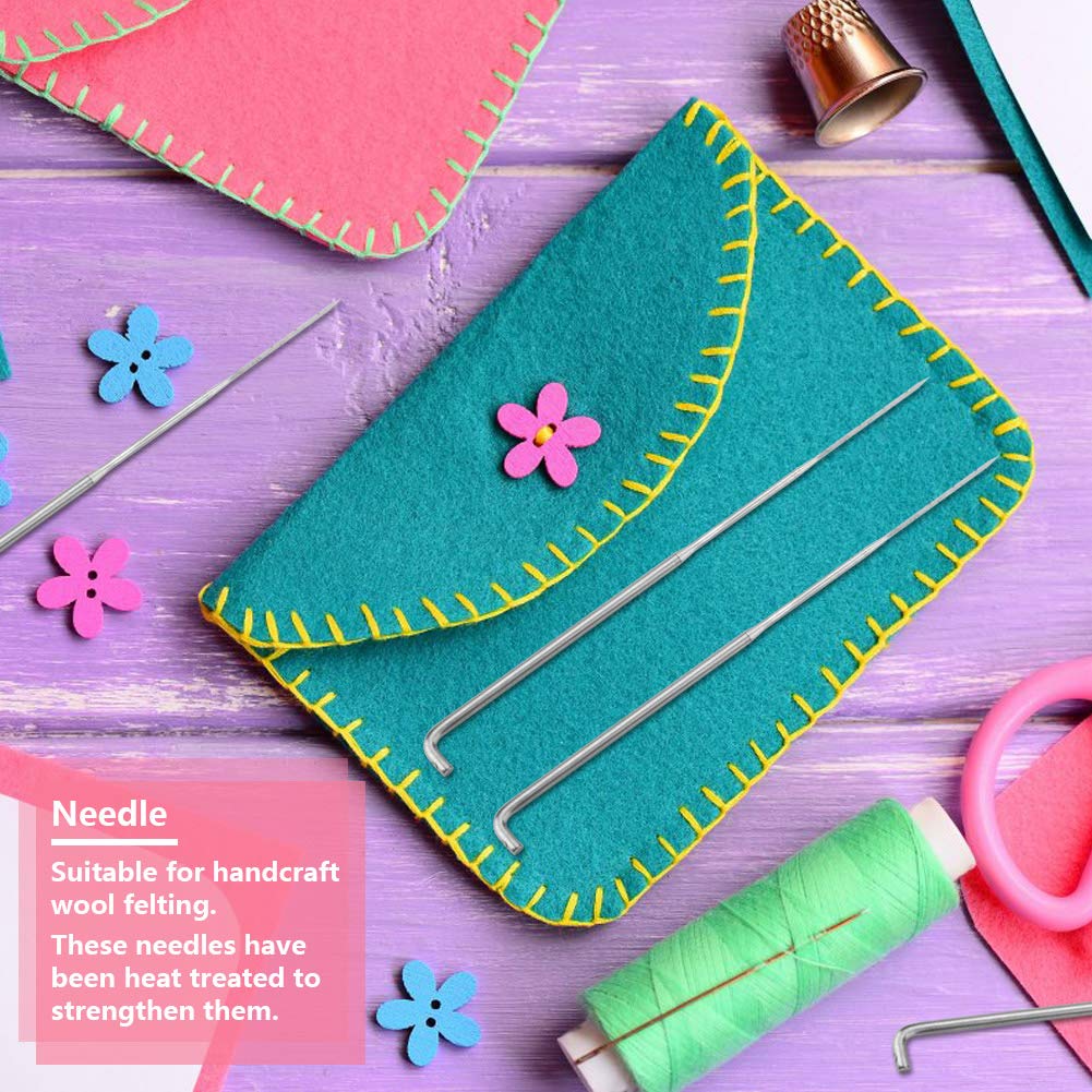 Jeffergarden Felt Needle These needles are extra and easy to use for wool Suitable for beginners and Ideal for wool and 100-Piece Kit fine, durable,