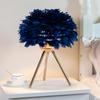 Modern Nordic Princess Feather Bedroom Living Room Lamp Large Goose Feather Nightstand Lamp Desktop Decorative Ambiance Lamp