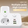 EU Wall Plug Power Strip – 2 Versions: Standard or with USB Type-C, Wall Charger for Home & Office