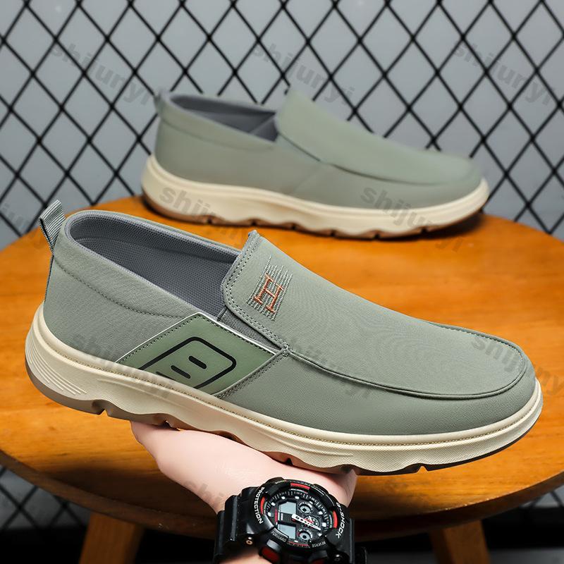 Fashion Men's Cloth Shoes 2025 Spring Autumn New Soft Sole Fashion Slip on Outdoor Casual Shoes Lightweight Comfortable Non Slip Flats