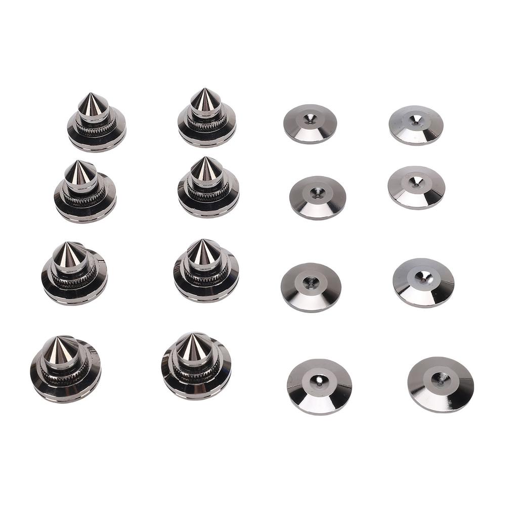 8PCS Speaker Isolation Spikes and Pads Pure Copper Anti Vibration Feet for Amplifiers Subwoofers Turntables CD DVD