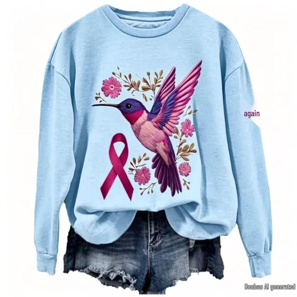Women's Autumn/Winter Sparrow Print Velvet Hoodie