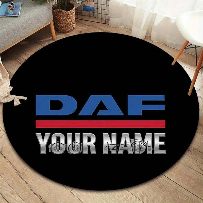 Daf Team Custom Name Round Area Rug Carpet Rug For Living Room Bedroom Sofa Playroom Decor Nonslip Floor Mat