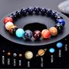 Cosmic Solar System Bracelet Eight Planets Bracelet Handmade Beaded Stretch Bracelet Couple Friend Sky Trendy  Gift