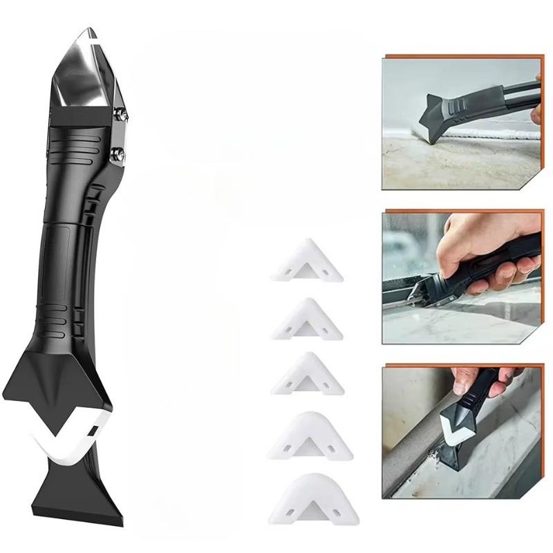 1set Three-in-one Multifunctional Silicone Corner Scraper for Wall Trimming  Household Caulking Scraper Tool Cleaning Tools