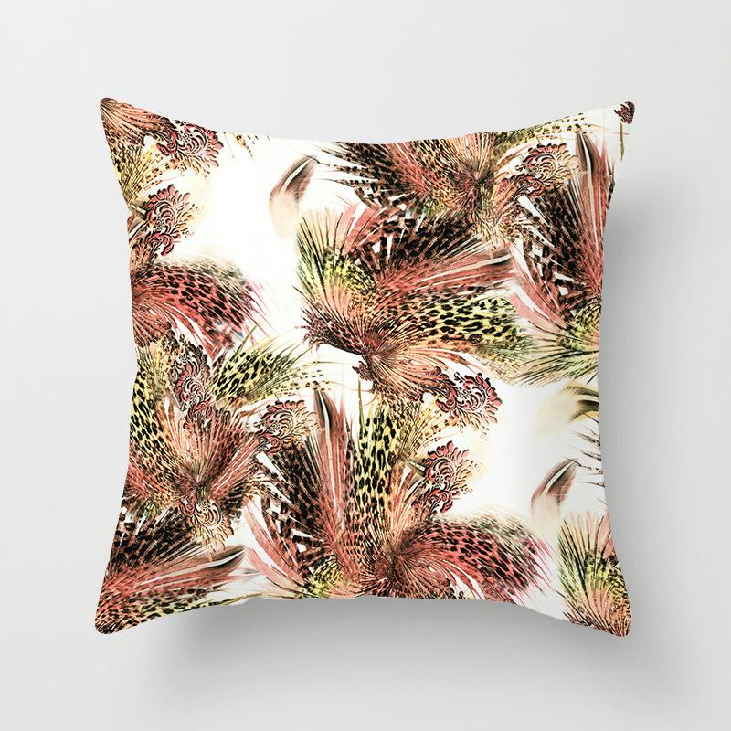Home Decor Colorful Feather Patterns Pillowcase for Home Pattern Cushion Cover Suitable for Sofa Bedroom Car Pillow Cover