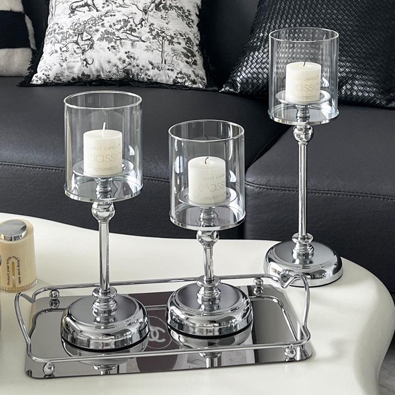 Retro Scented Candle Centerpiece: Romantic Candlelight Dinner Ornament & Candlestick Holder