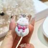 Keychain Pendant 3D Cat Beads Design Mini Size Keyring Keys Bags Phone Lanyard Versatile Hanging