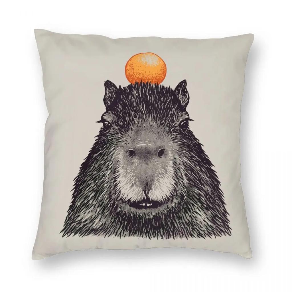 Capybara Orange Capy Yuzu Pillowcase Double-sided Printing Cushion Cover Decorative Cute Animal Pillow Case Cover Bed