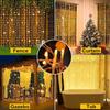 3.5M 96LED Solar Curtain Icicle Light Outdoor Eaves Decor String Lights Garden Party Yard Christmas Decoration Holiday Garlands