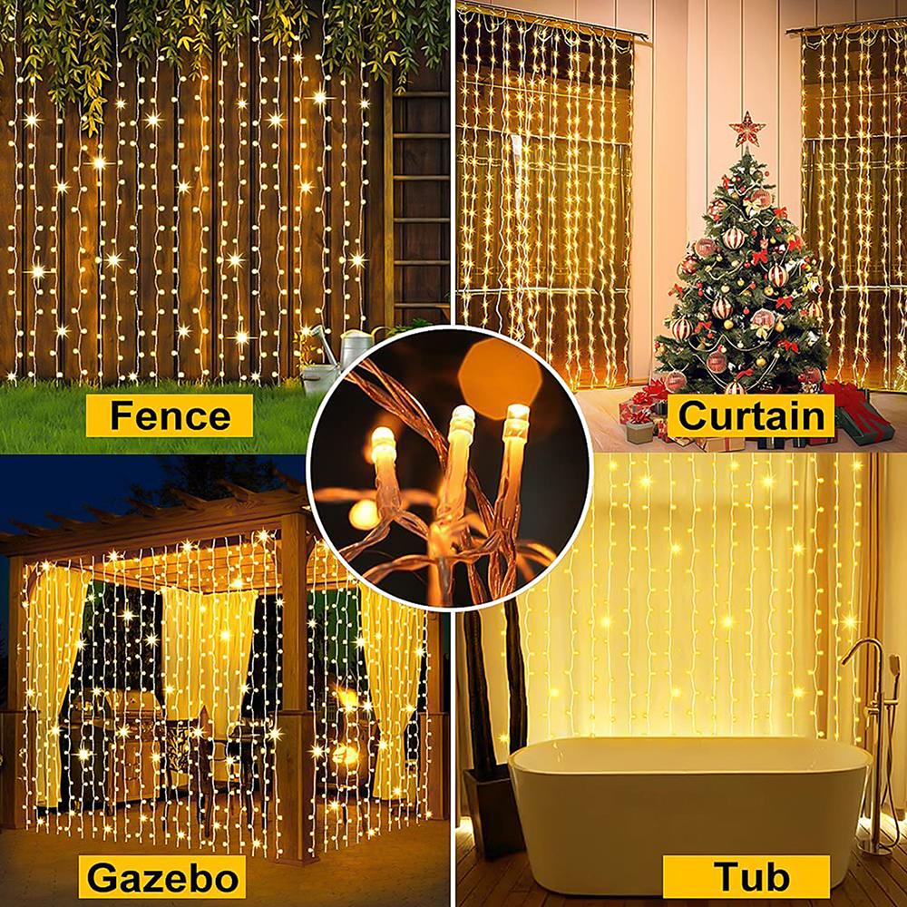 3.5M LED Solar Icicle String Lights Waterproof Eaves Decor Light Outdoor Curtain Icicle Light Patio Yard Garden Party Decoration
