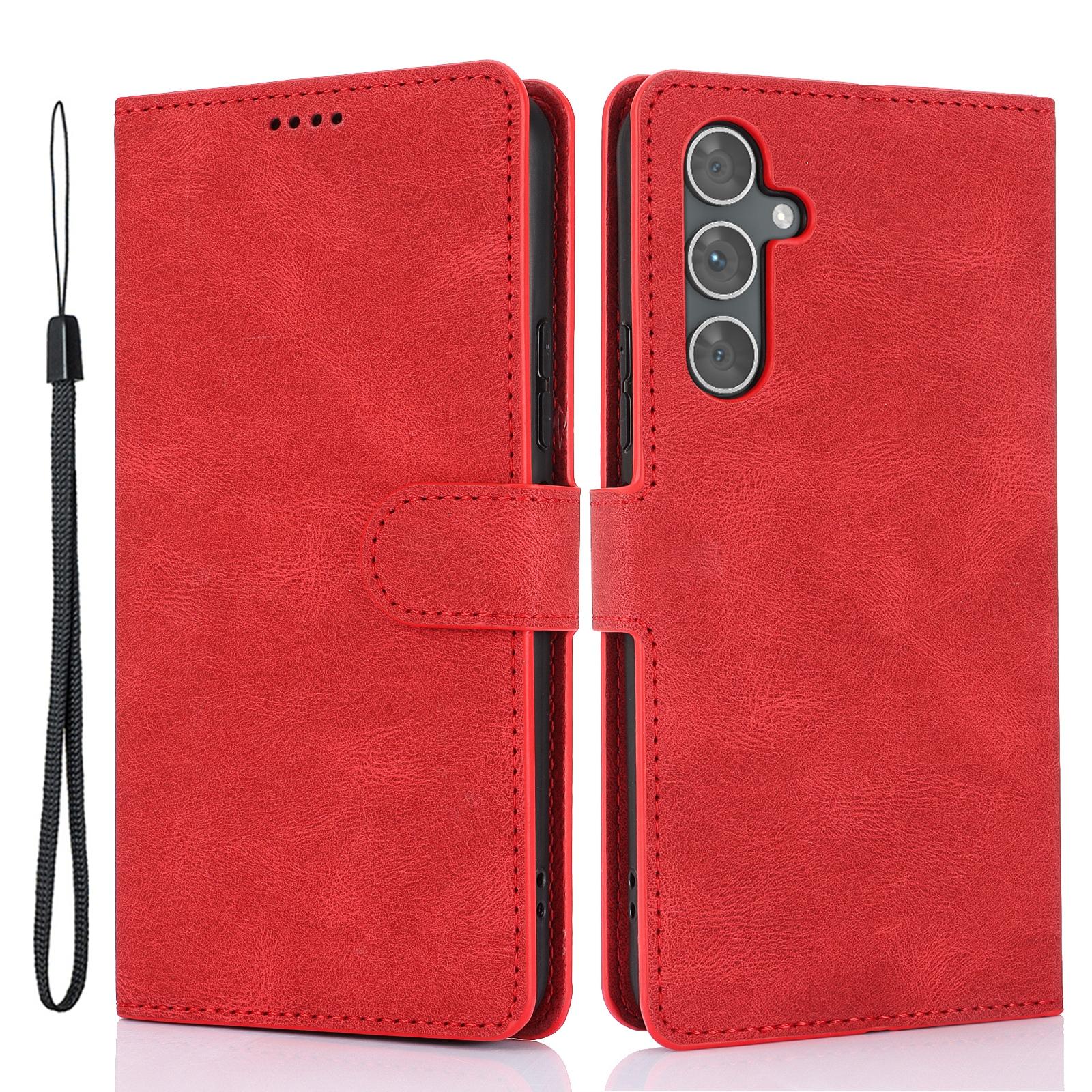 

For Samsung Galaxy A35 5G Fantasy Leather Wallet Cover Phone Stand Case Red