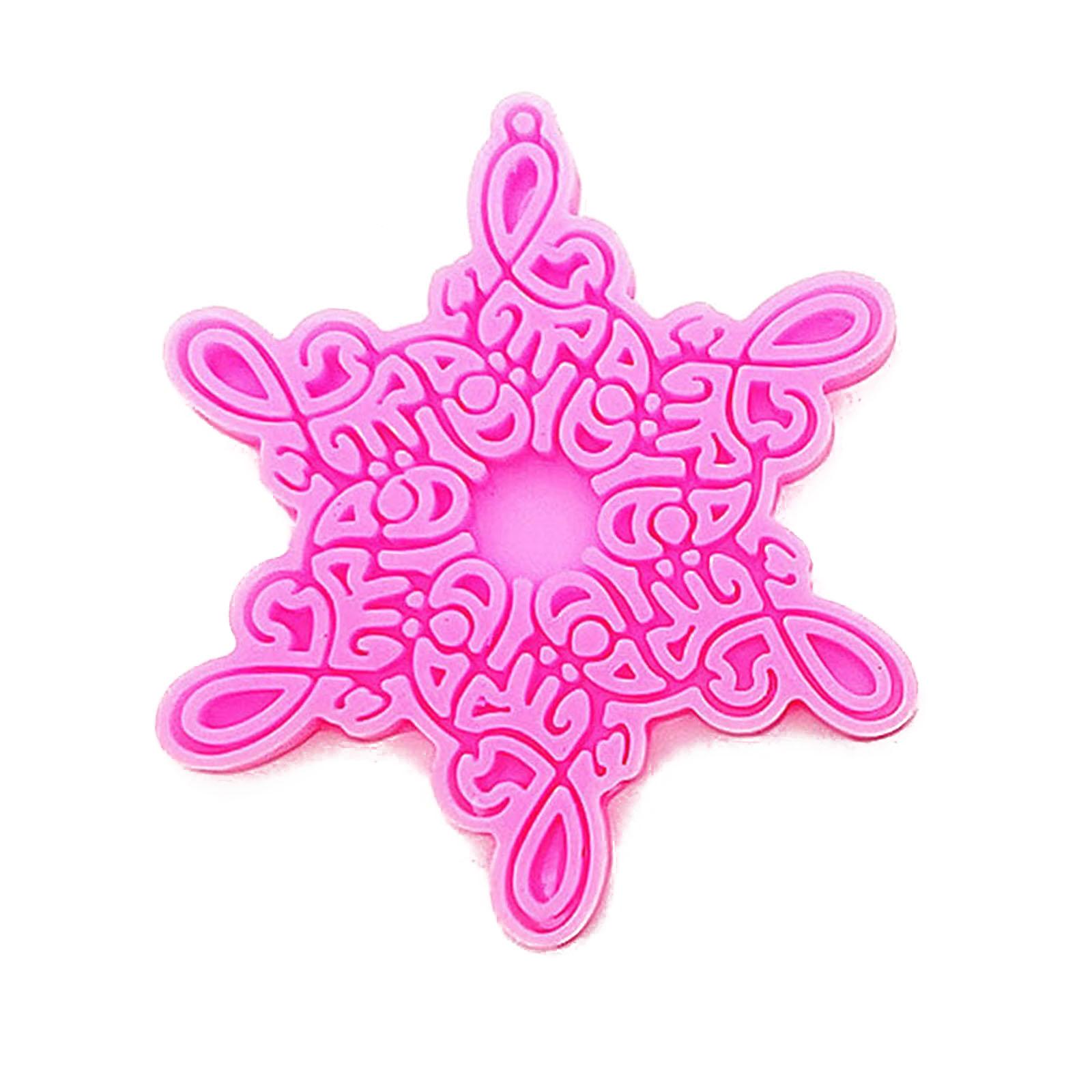 

DIY Plate Coaster Silicone Mold for Casting Eco-Friendly Christmas Snowflake Mold for Casting with Resin Concrete Cement рожевий