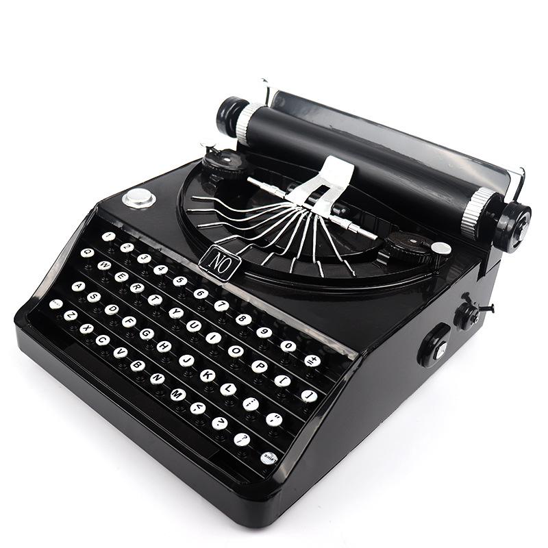 Vintage Typewriter Tinplate Ornament for Display & Photography Props