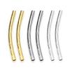 100PCS/Lot 2x25mm Stripe Curve Tube Beads Spacer Beads Connectors For DIY Jewelry Making Bracelet Necklace Accessories Wholesale