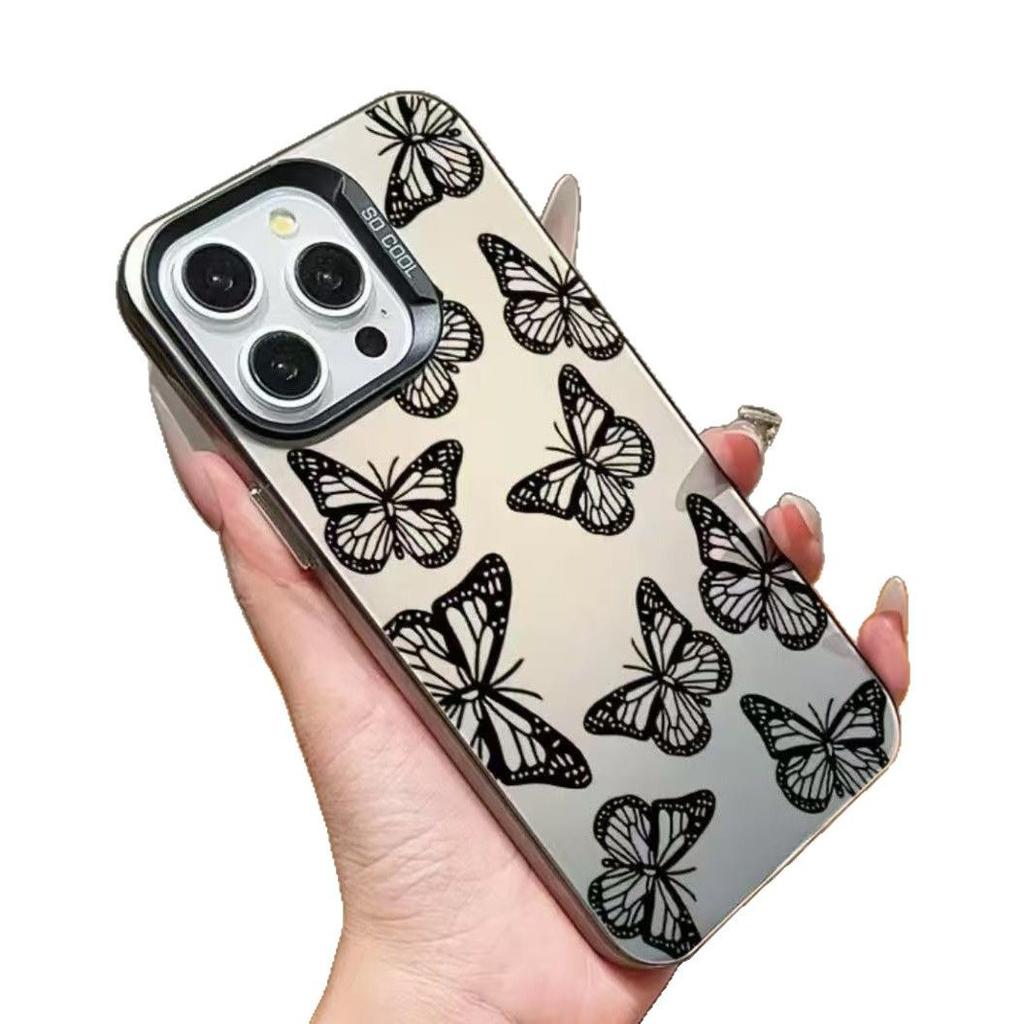 The New Black Butterfly Is Suitable for Iphone17 Mobile Phone Case Apple 15promax/14 Anti-drop 13pro12/12E Women