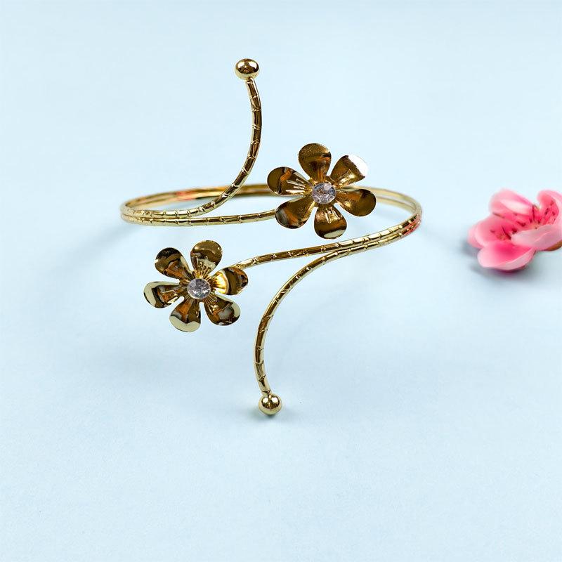 Европейский и американский серебряный цветочный браслет на руку: Сладкий, Дерзкий, Пряный Высококлассный Женский Браслет на Предплечье золотой