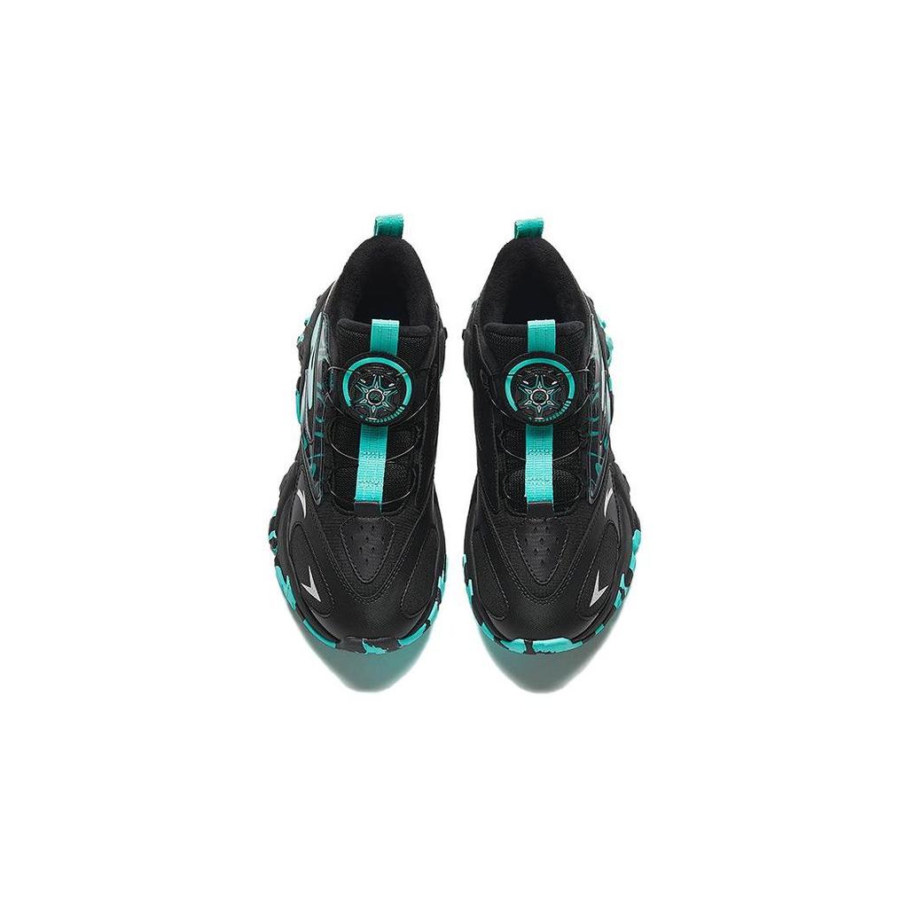 Anta Kids Summit 2.0 Non-Slip Shock Absorbing Durable Casual Shoes Kids Sneakers Black Fluorescent-Green 312246973H-13