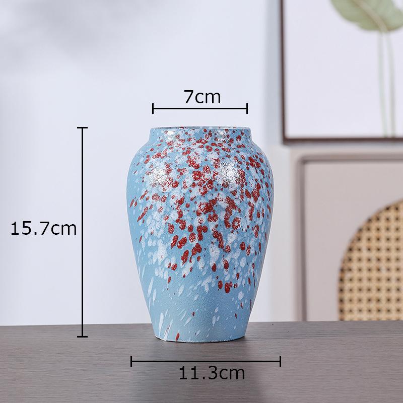 Retro Painted Ceramic Vase Classical Porcelain Plant Pots Table Decoration Flower Arrangement Floral Vases Room Aesthetic Decor