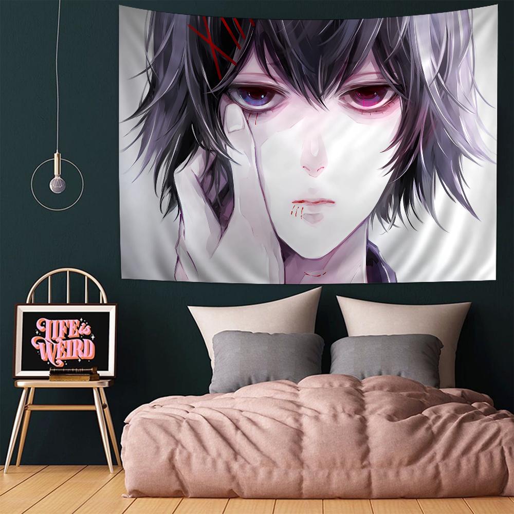 Tokyo Ghoul Juuzou Suzuya Anime Printed Large Wall Tapestry Art Decor for Study Room Home Dorm Dark Style Room Decor Blanket