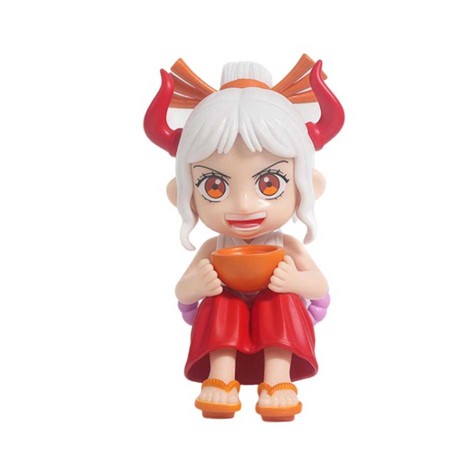 1-8Pcs One Piece Q Edition Doll Food Series Cute Luffy Zoro Ace Sanji Yamato Model Cartoon Collect Car Desk Decoration Toy Gift