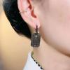 Trend Unique Design Elegant Exquisite Light Black Zircon Geometric Earrings Female Jewelry Party Premium Gift