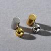 Orecchini Geometrici di Nicchia Premium in Metallo Oro e Argento, Orecchini a Bottone con Perno d'Argento, Orecchini Trendy Semplici con Pendente Anteriore e Posteriore