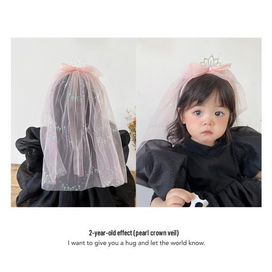 Princess Veil Headwear for Flower Girls - Children s Wedding Dress Photo Accessory