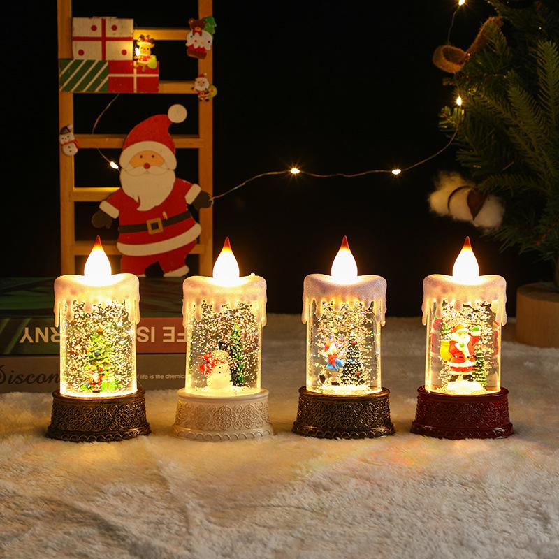 Christmas Glow Candle Lamp: Creative Night Light Ornament & Children's Gift Window Decoration