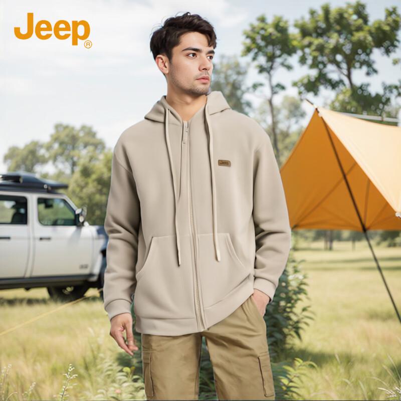 JEEP Men s Casual Thermal Hooded Zip-Up Sweatshirt 3XL