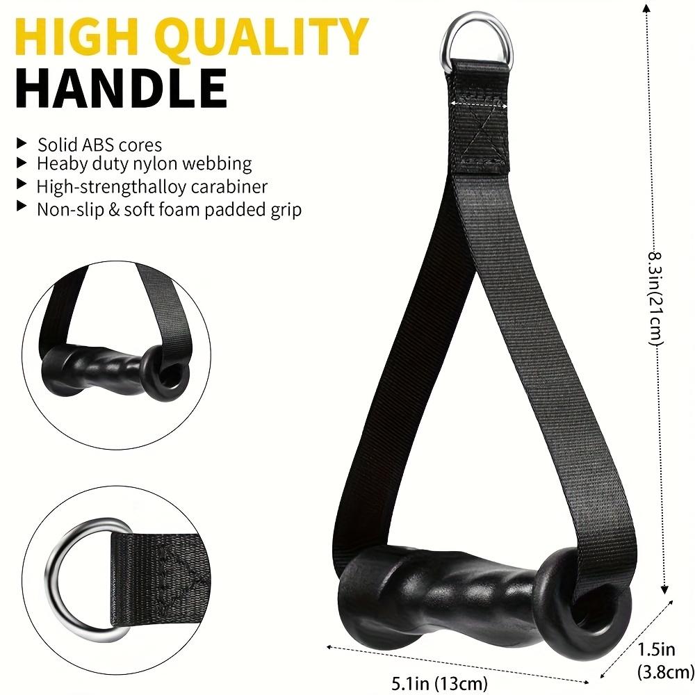 1 Pair PUMPMUSCLE Ergonomic Heavy-Duty Handles for Cable Machines - Black PP Material, Ideal for Resistance Bands, Pull Downs
