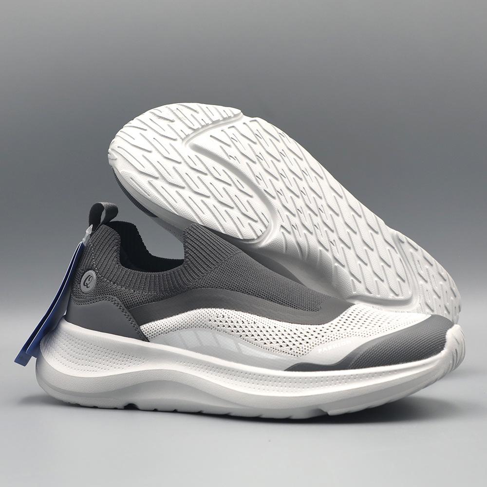 Single Summer Fly Woven Casual Men's and Women's Shoes One Foot on Set Casual Mesh Breathable Thick Sole Shock-absorbing Walking Shoes