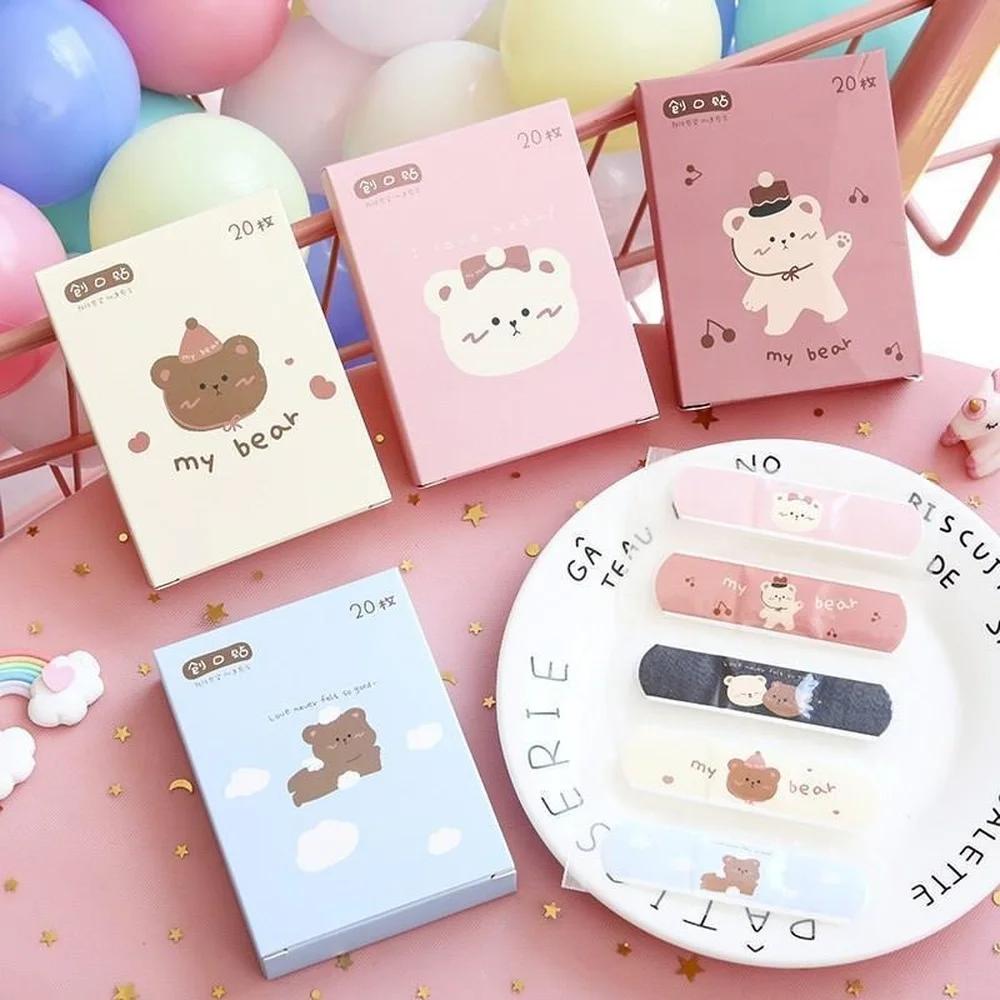 20pcs/box Waterproof Bandages Breathable Cute Cartoon Band Aid Hemostasis Adhesive Bandages First Aid Kit Random Box random 1 box
