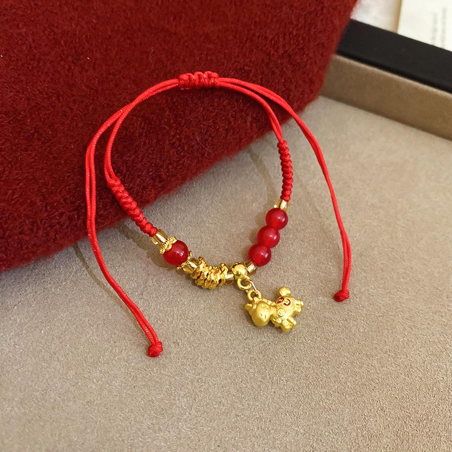 Chinesisches Rotes Schnur-Glasperlen-Armband - Hochwertiger Nischen-Handschmuck