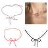 Fashionable Bowknot Pendant Necklace Handmade Colorful Beads Neckchain Bow Clavicle Chain for Women Girls Choker