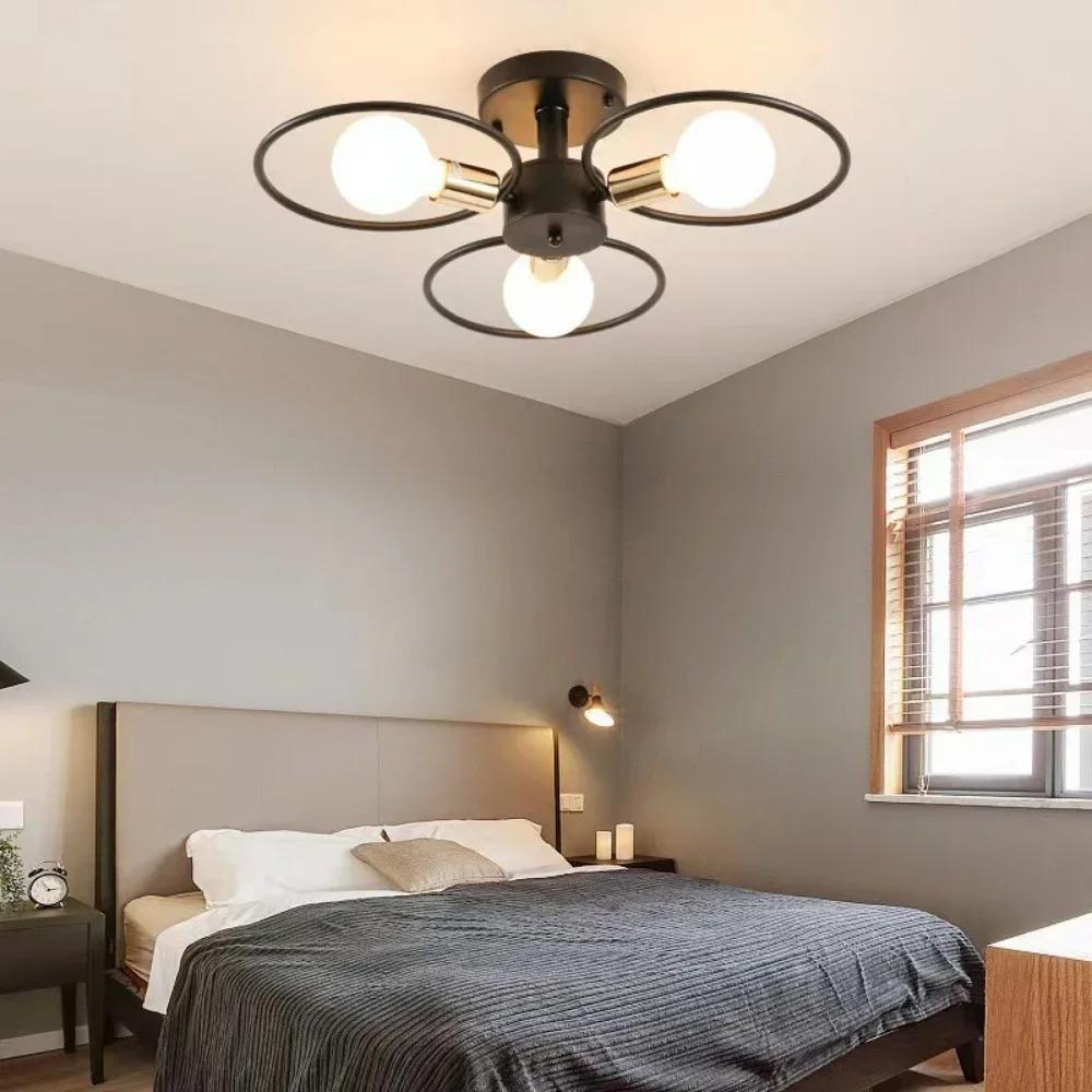 Modern Minimalism Nordic Pendant Lights Simplicity Iron Ceiling Lamp Multiple Heads E27 Chandelier Black Gold Lighting Fixture